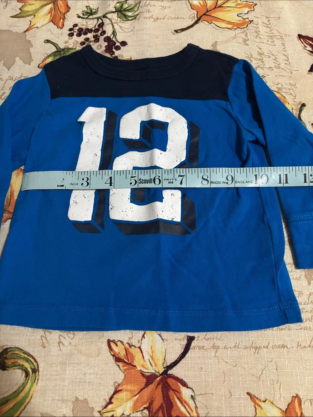 The Children's Place Blue & Navy Long Sleeve Tee with '12' Graphic